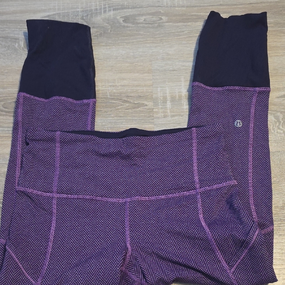 lululemon athletica Purple and Black Leggings